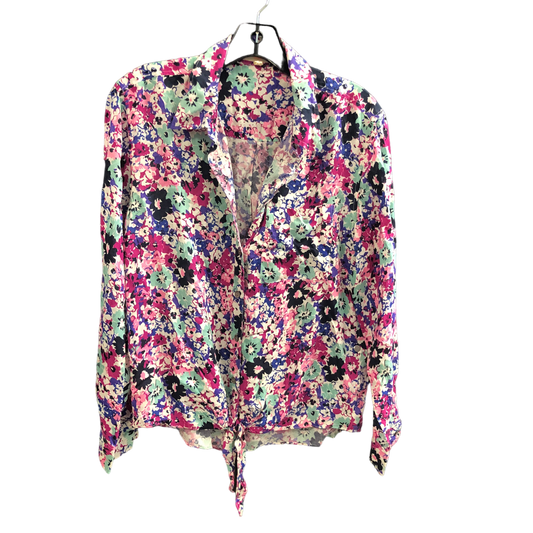 Floral Print Top Long Sleeve Two By Vince Camuto, Size S