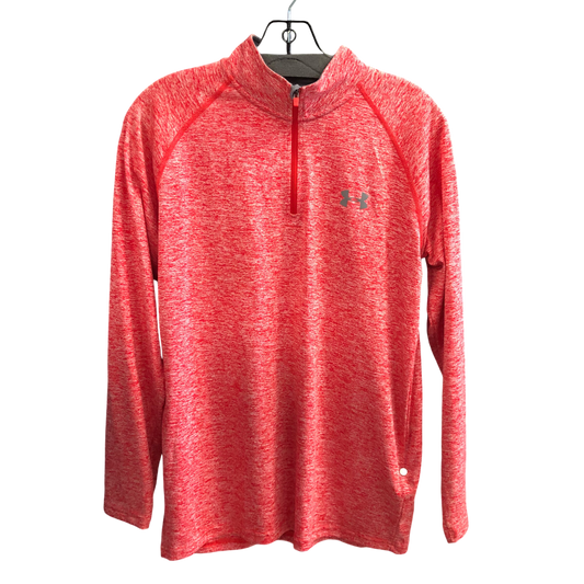 Athletic Top Long Sleeve Collar By Under Armour In Red, Size: S