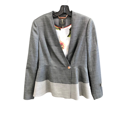 Blazer Designer By Ted Baker In Grey, Size: 10