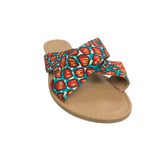 Sandals Flats By Clothes Mentor In Multi-colored, Size: 8