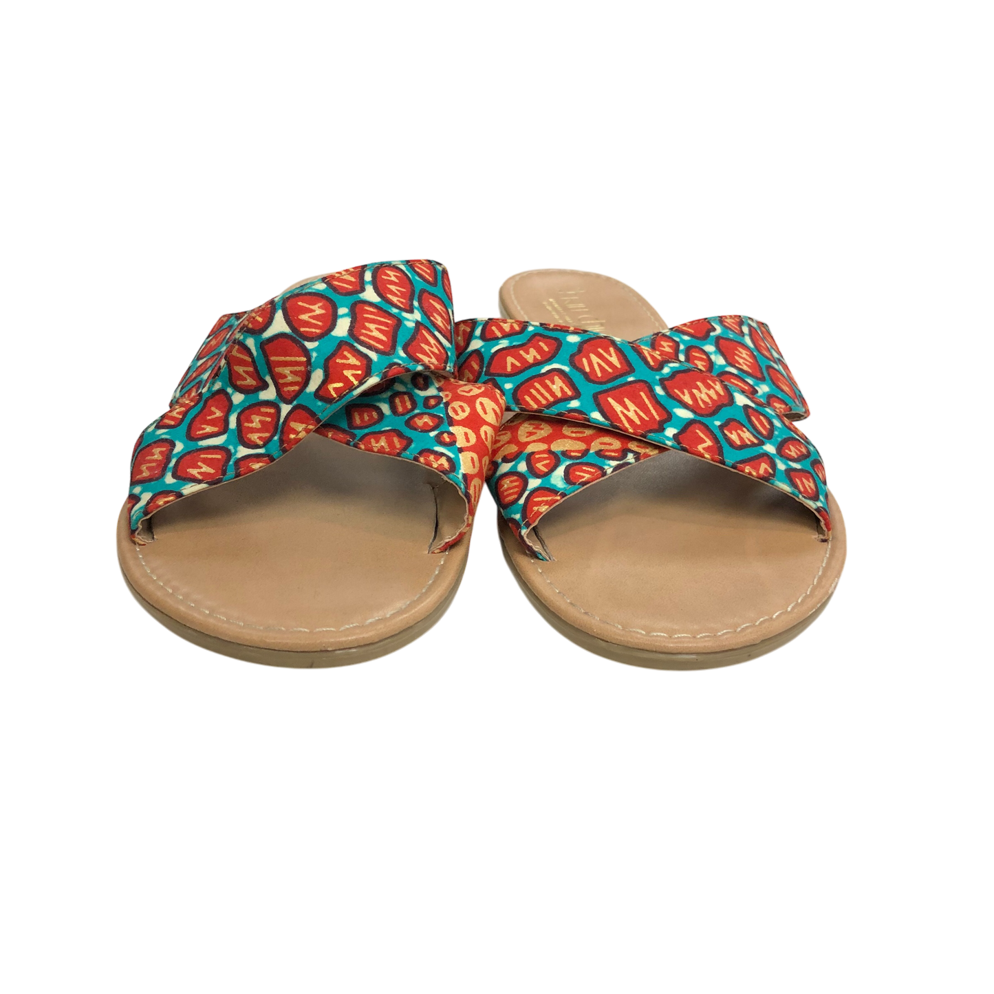 Sandals Flats By Clothes Mentor In Multi-colored, Size: 8