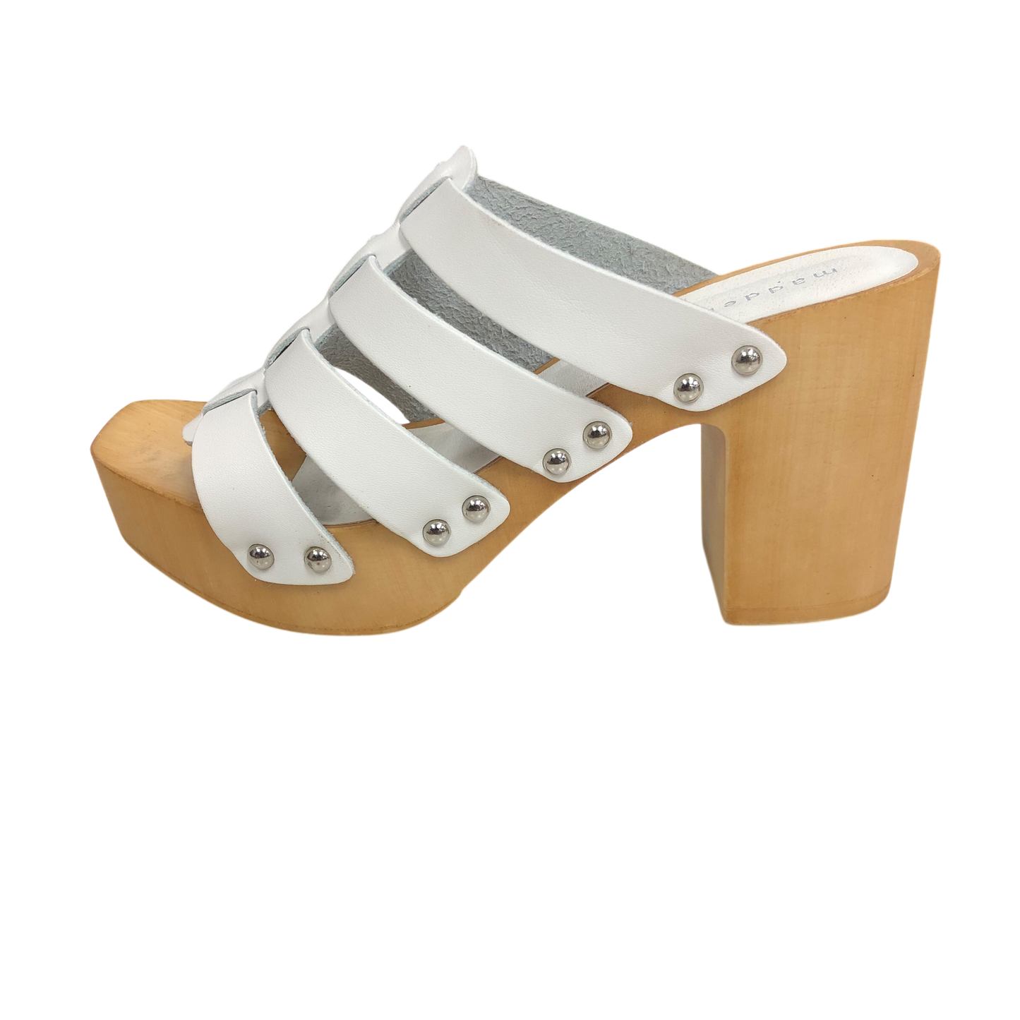 Sandals Heels Block By Madden Girl In White, Size: 7