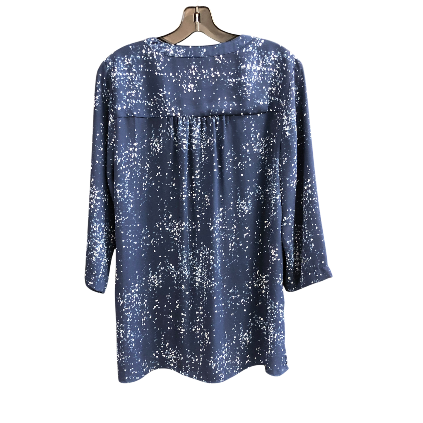 Top Long Sleeve By Ana In Blue & White, Size: L