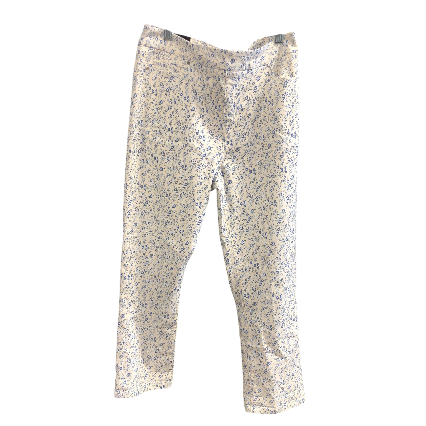 Pants Cropped By Mario Serrani In Blue & White, Size: L