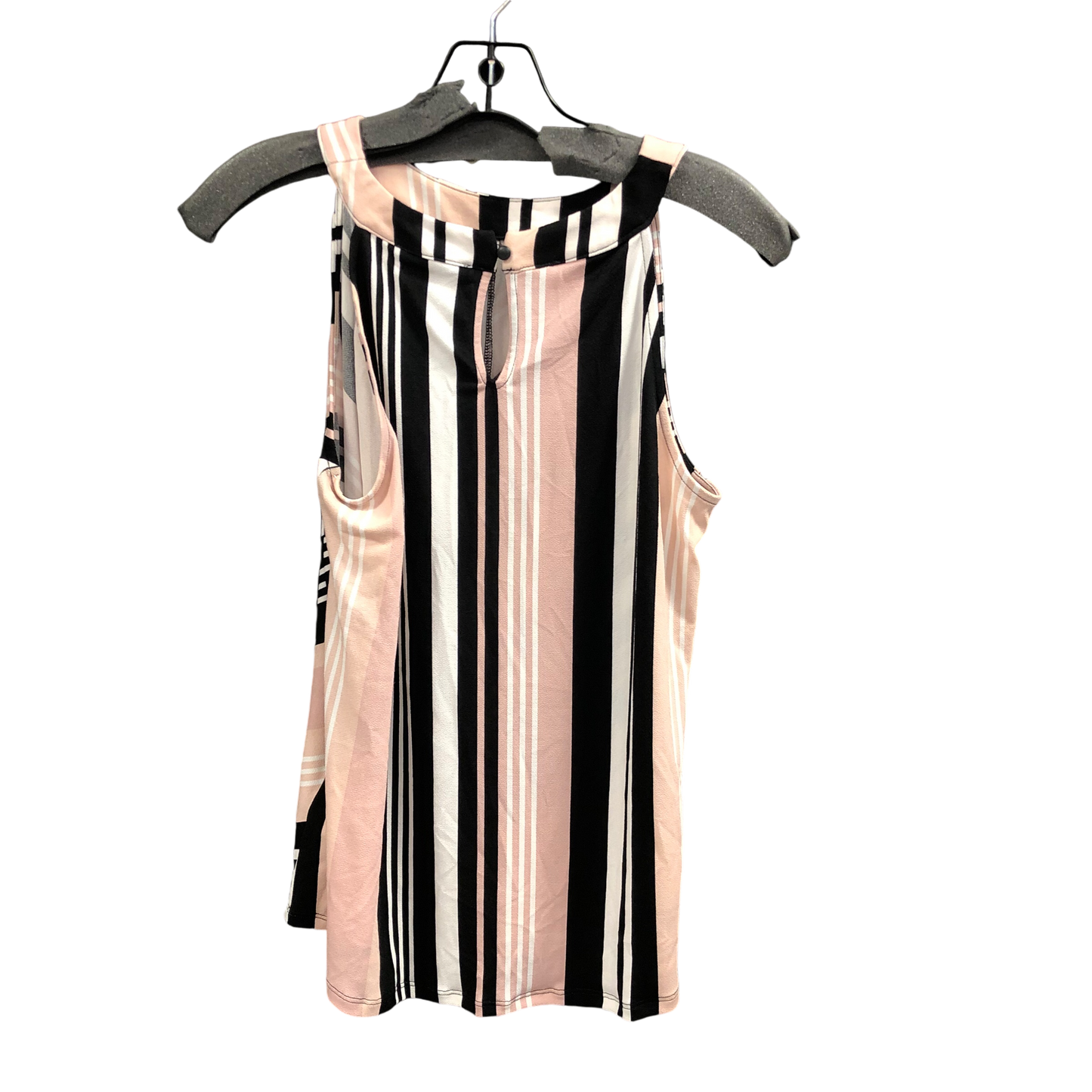 Top Sleeveless By Adrianna Papell In Black & Pink, Size: M