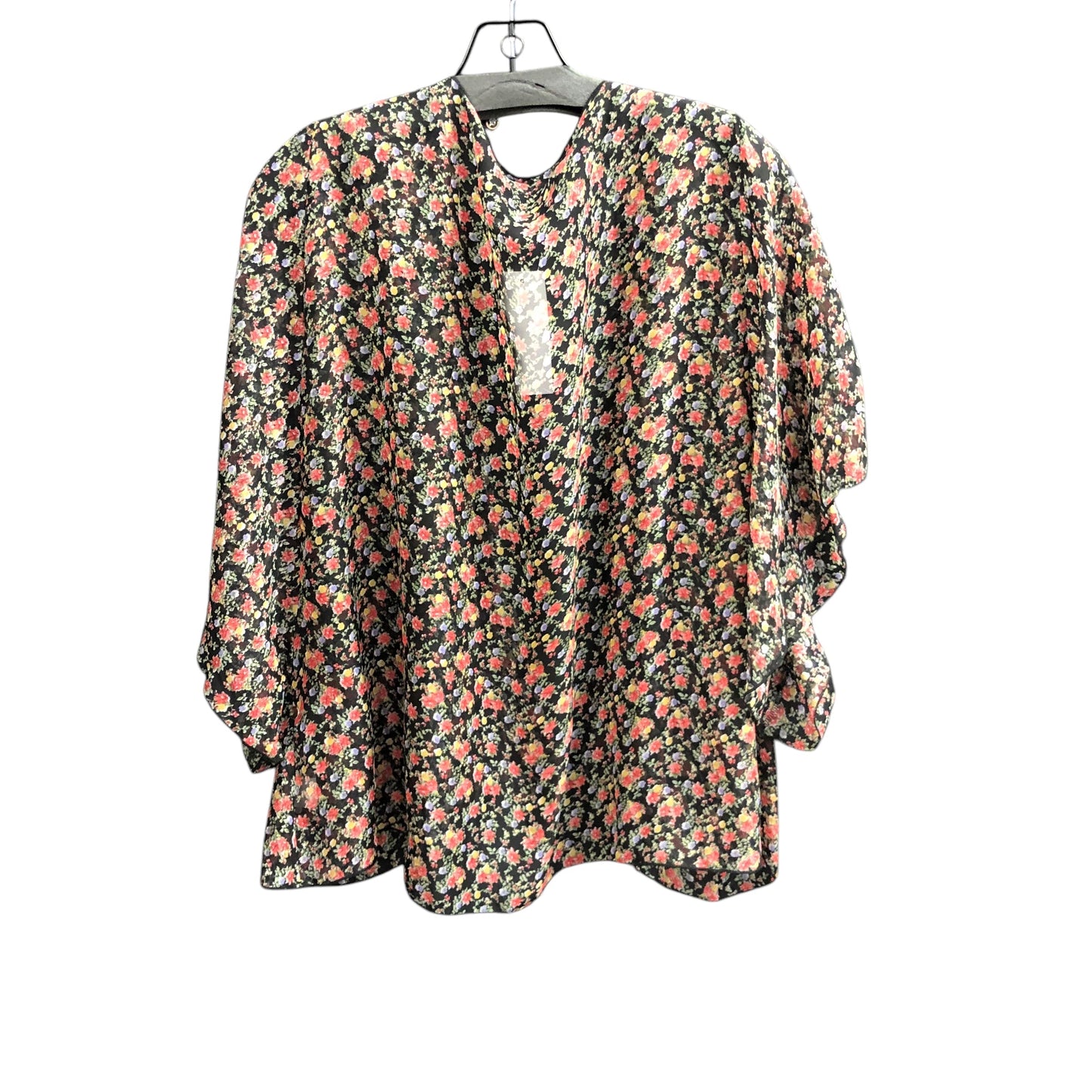 Kimono By Clothes Mentor In Floral Print, Size: Xl