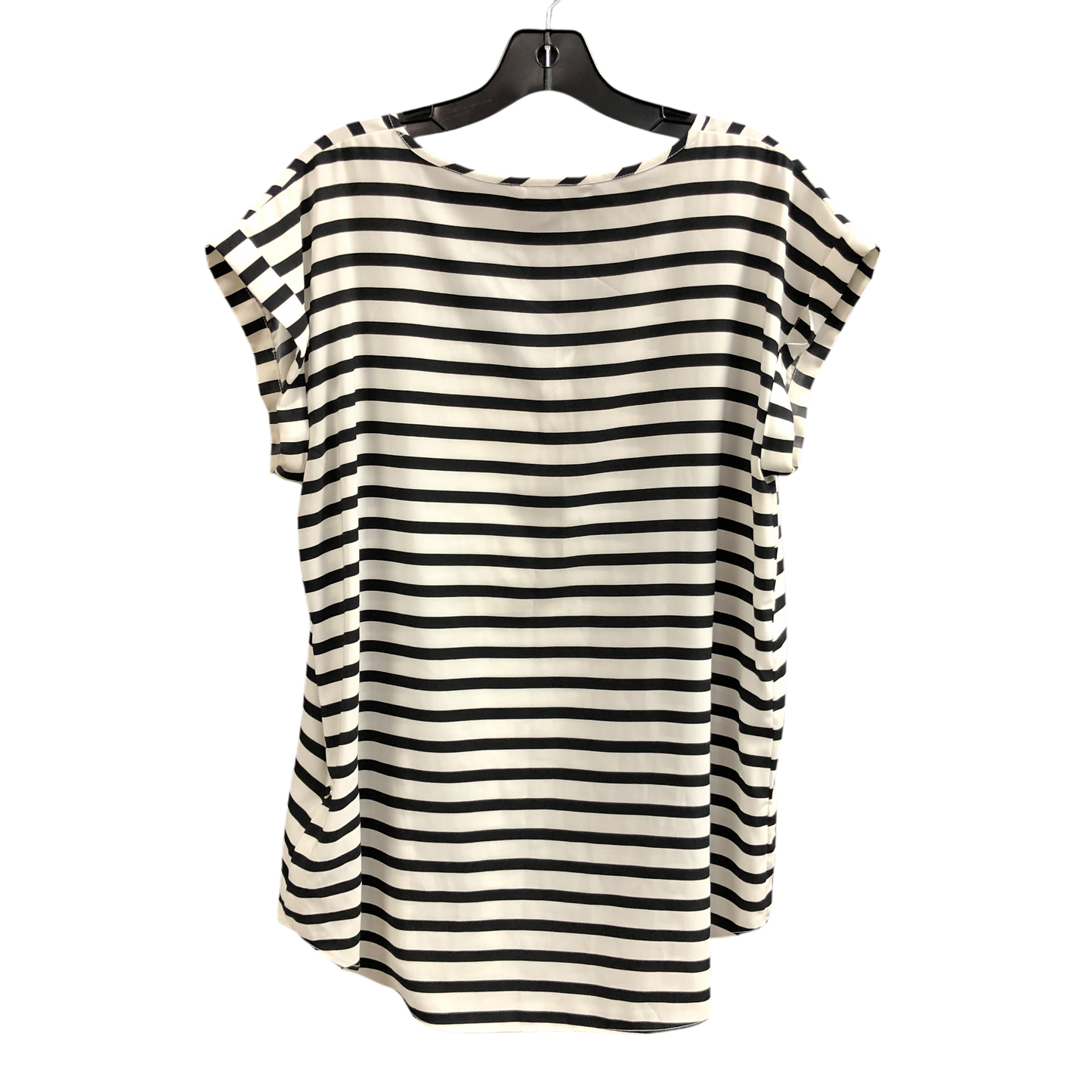 Top Short Sleeve By Express In Black & White, Size: L