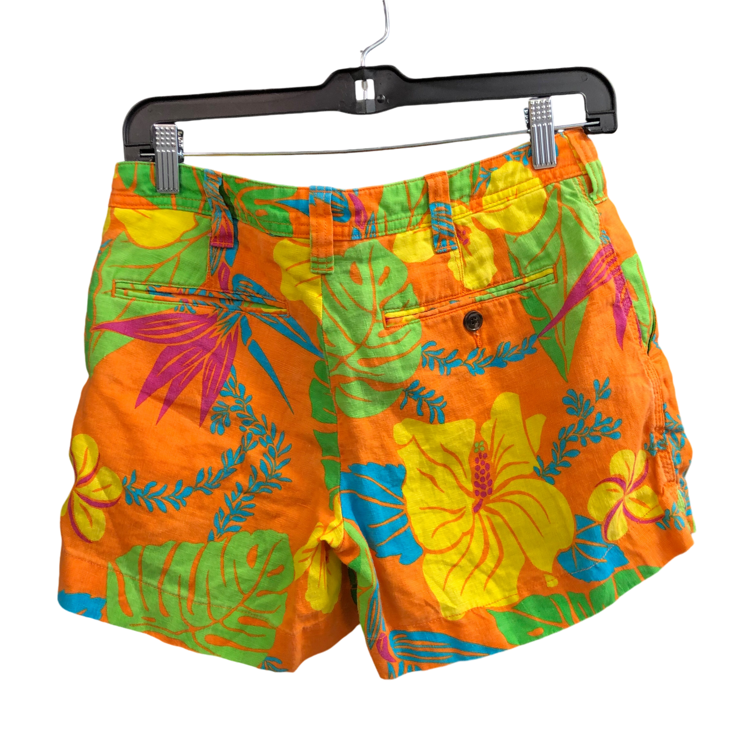 Shorts Designer By Polo Ralph Lauren In Orange & Yellow, Size: 2