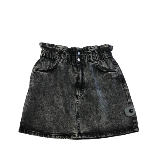 Skirt Mini & Short By Topshop In Black Denim, Size: 8