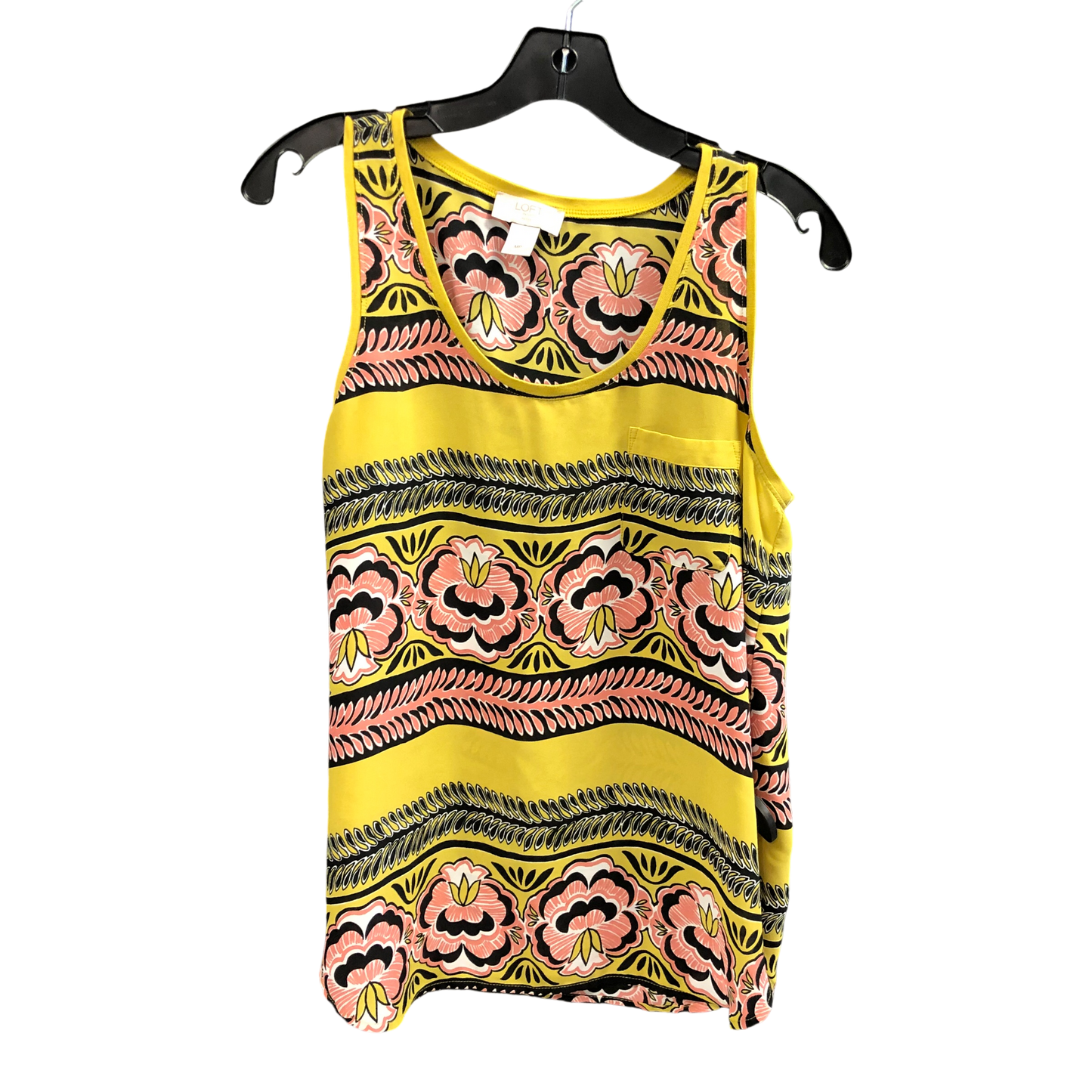 Top Sleeveless By Loft In Yellow, Size: Mp