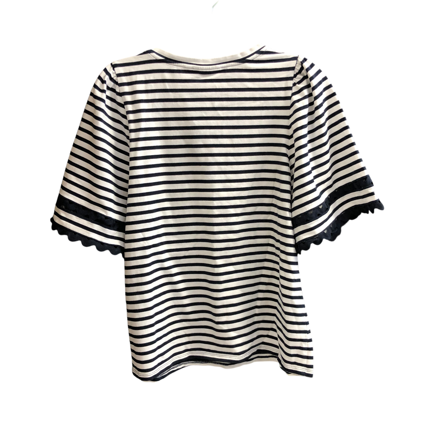 Top Short Sleeve By Chicos In Striped Pattern, Size: M