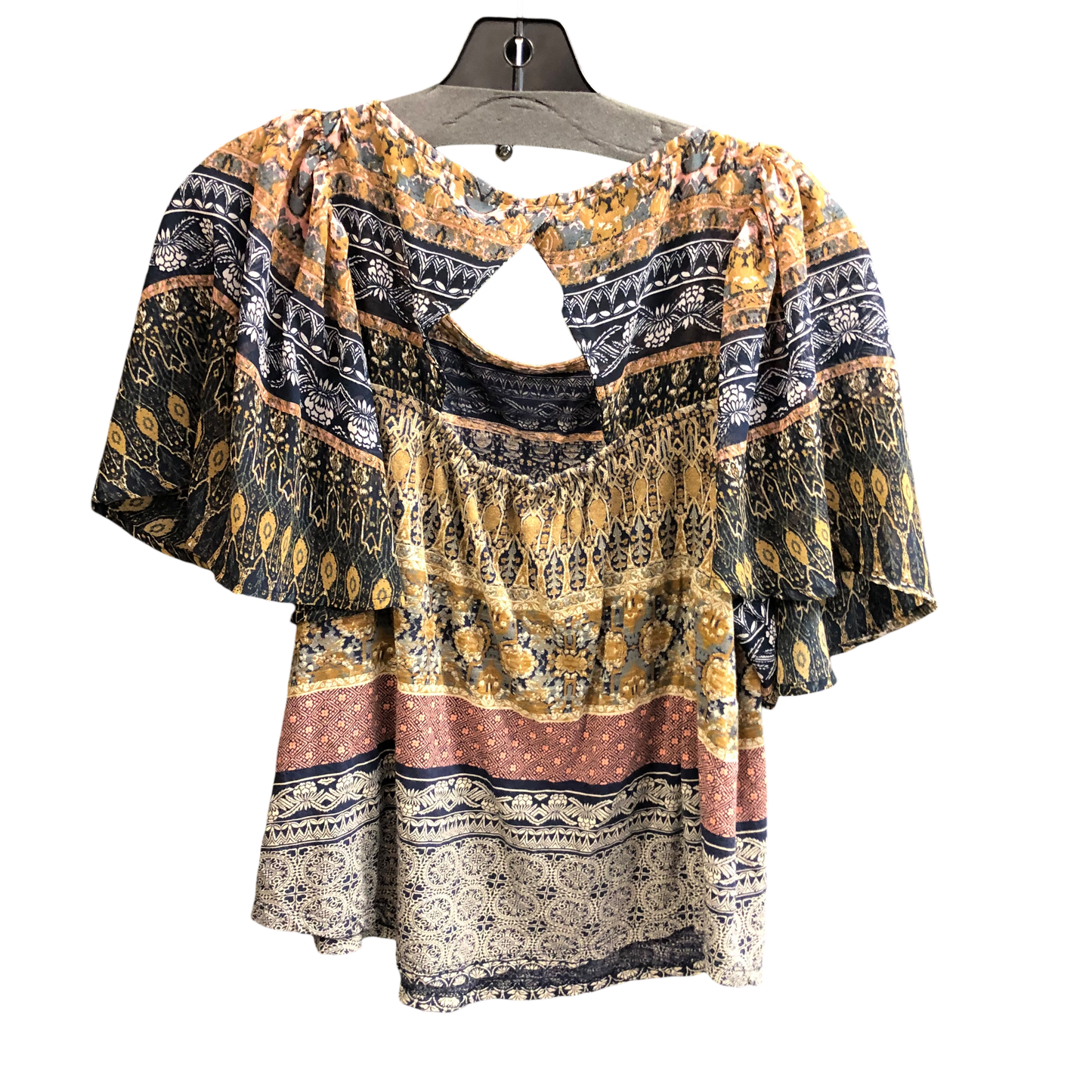 Top Short Sleeve By Lucky Brand In Brown, Size: M