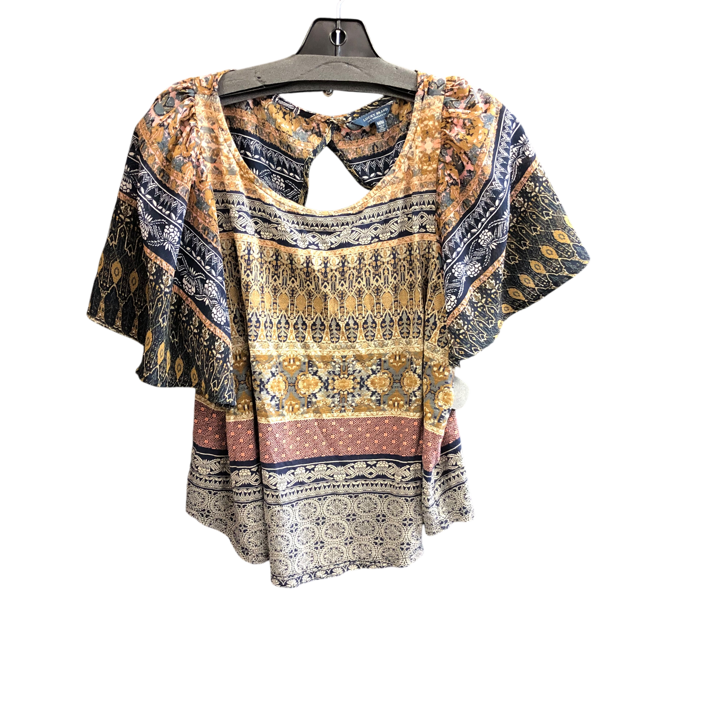 Top Short Sleeve By Lucky Brand In Brown, Size: M