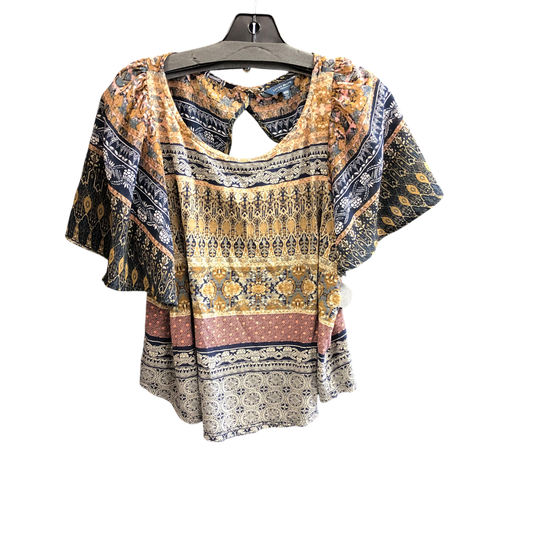 Top Short Sleeve By Lucky Brand In Brown, Size: M