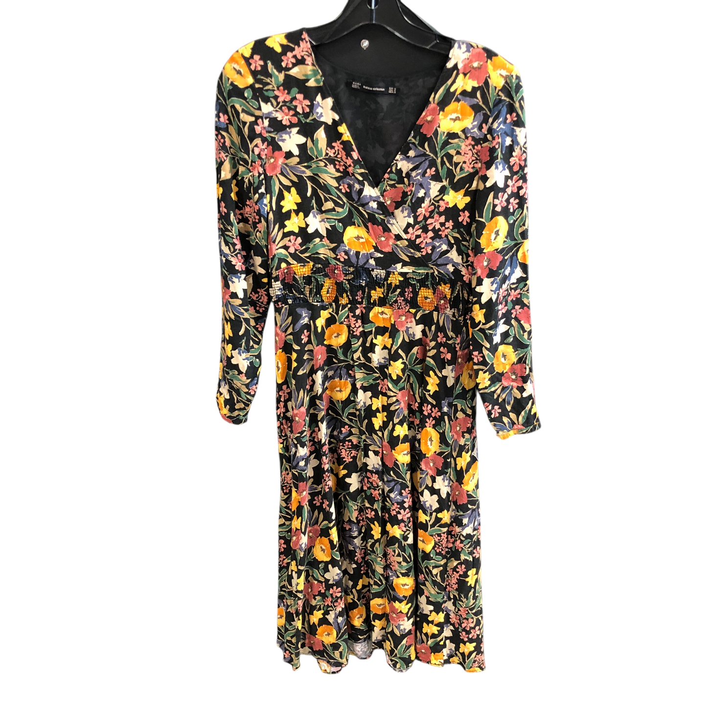 Dress Casual Midi By Zara In Floral Print, Size: M