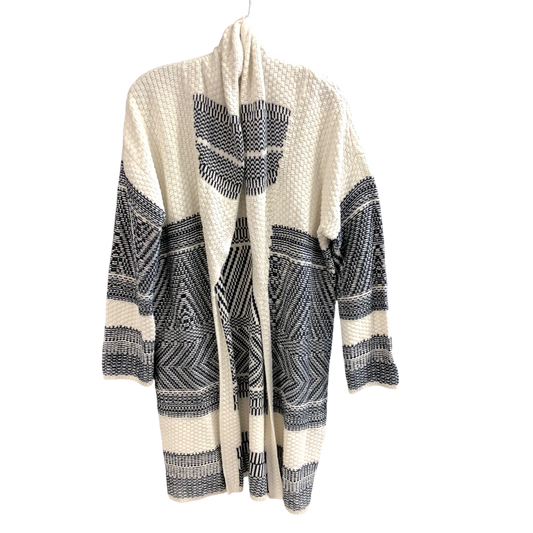 Cardigan By Lucky Brand In Blue & Cream, Size: S