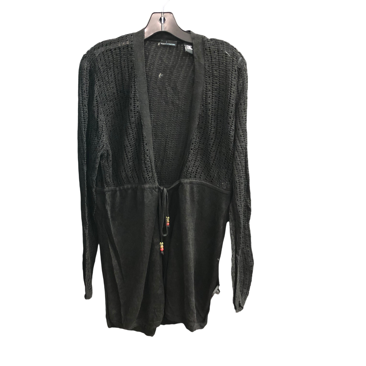 Cardigan By Moda Intl In Black, Size: Xl