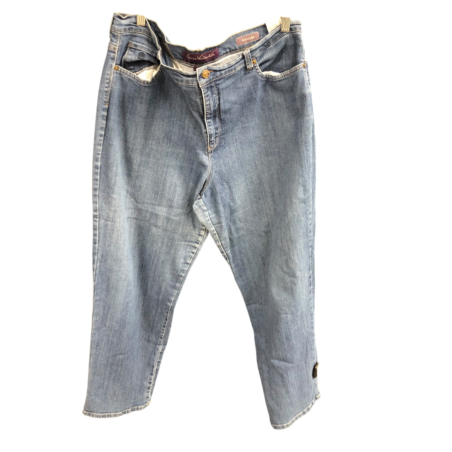 Jeans Straight By Gloria Vanderbilt In Blue Denim, Size: 16