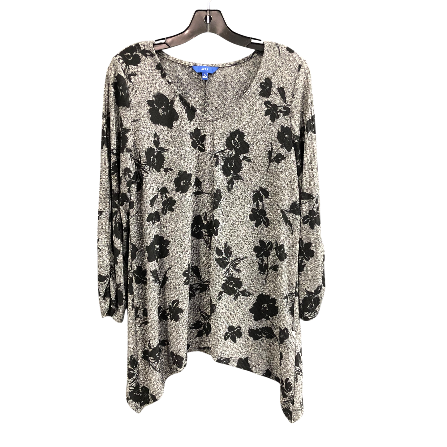 Sweater By Apt 9 In Black & Grey, Size: Xl