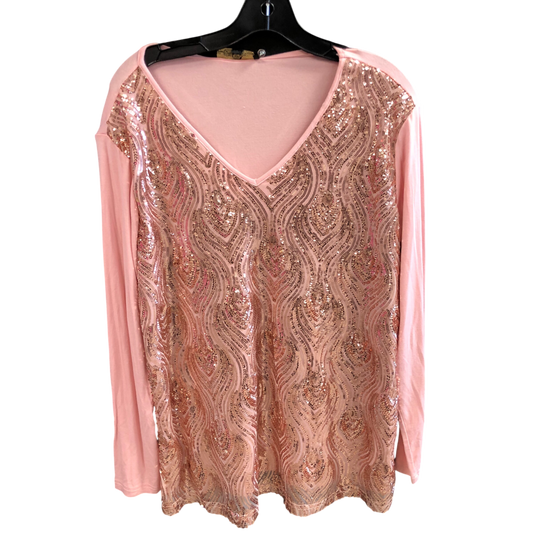 Top Long Sleeve By Joan Boyce In Pink, Size: Xl