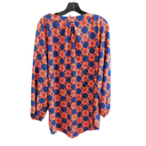 Top 3/4 Sleeve By Mudpie In Orange Blue, Size: L