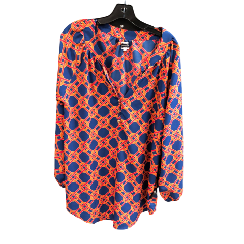 Top 3/4 Sleeve By Mudpie In Orange Blue, Size: L