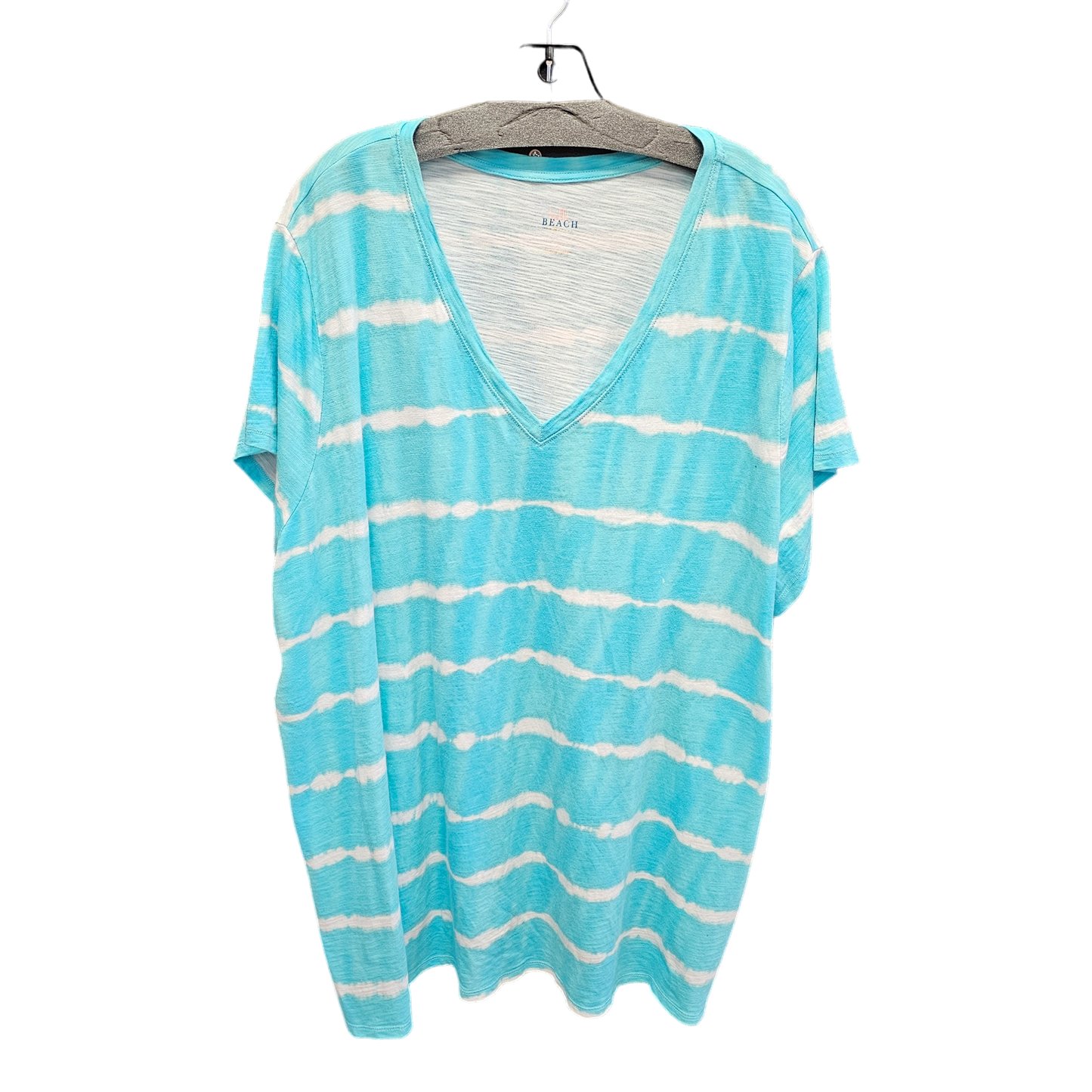 Teal Top Short Sleeve belle beach, Size 3x