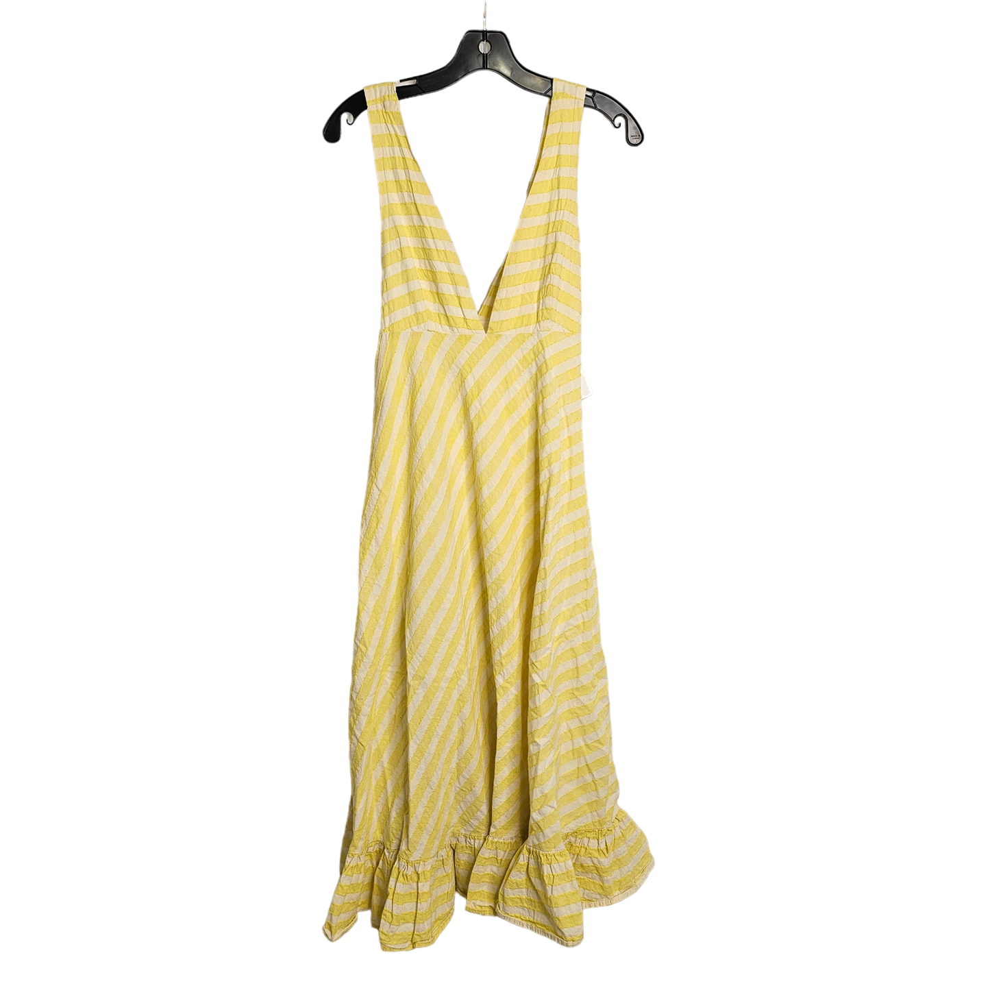 Yellow Dress Casual Maxi Line & Dot, Size M