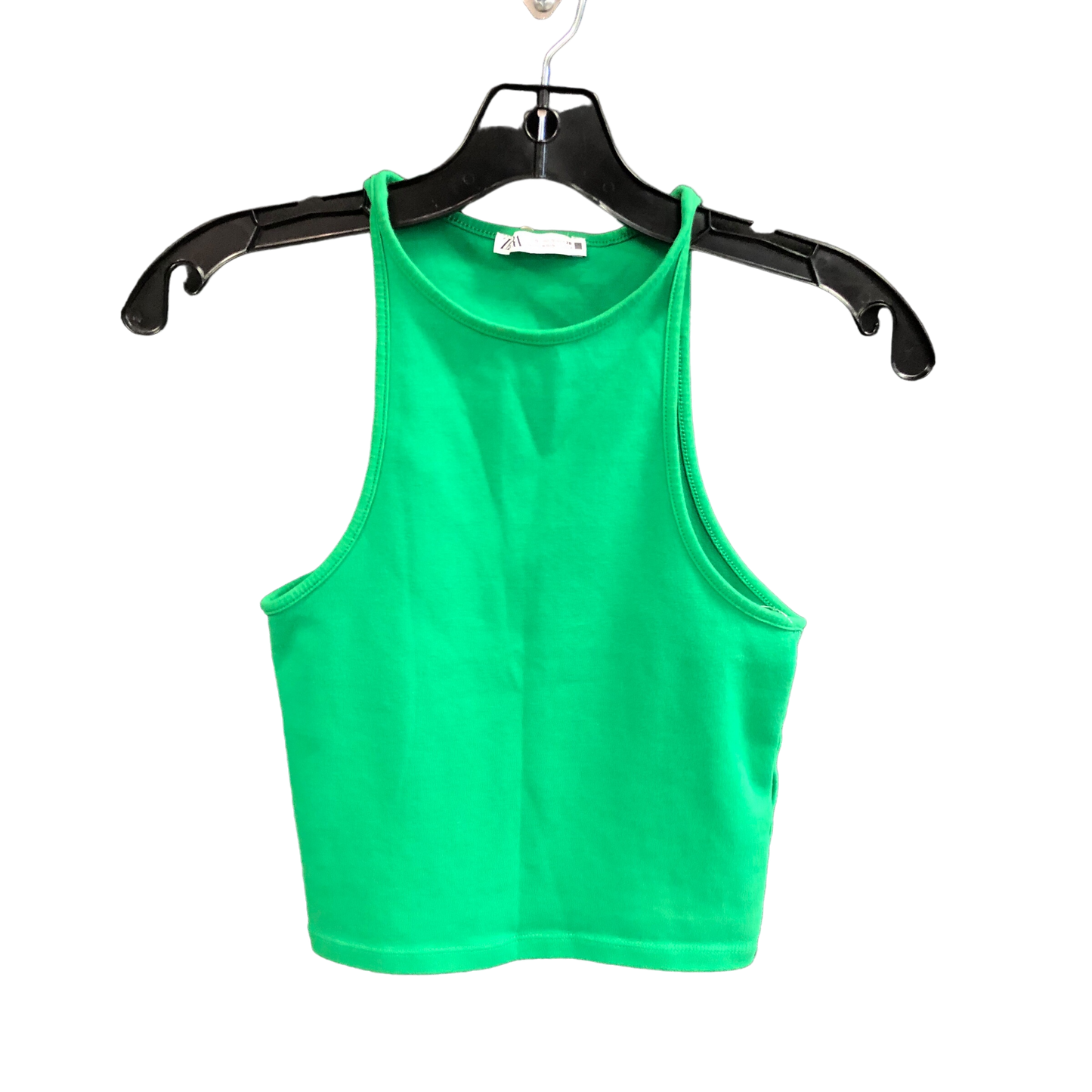Green Top Sleeveless Basic Zara, Size S