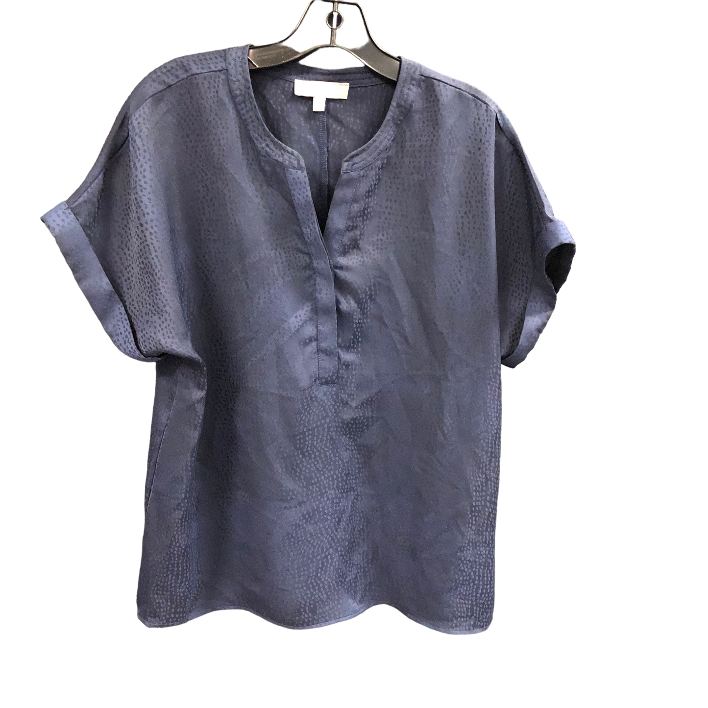 Navy Top Short Sleeve Marled, Size M