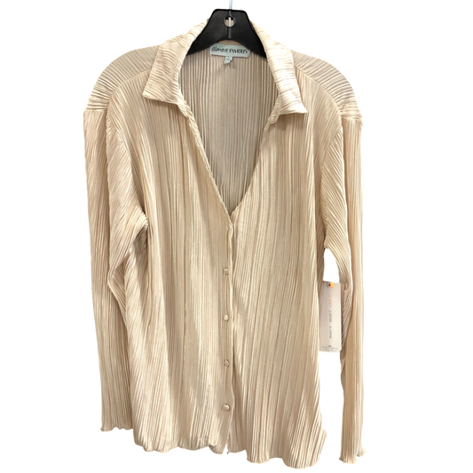 Top Long Sleeve By Almost Famous In Beige, Size: L