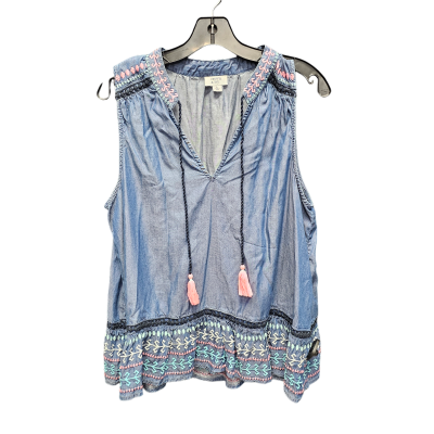 Top Sleeveless By Crown And Ivy In Blue, Size: L