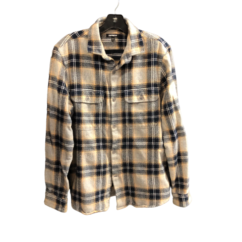 Jacket Shirt By Express In Plaid Pattern, Size: M