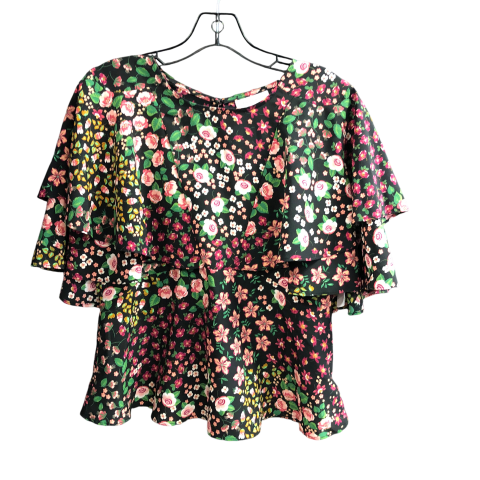 Top Short Sleeve By Top Shop In Floral Print, Size: 8