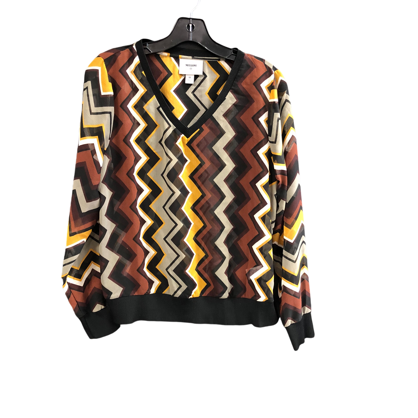 Top Long Sleeve By Missoni In Brown, Size: M