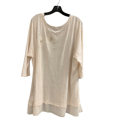 Tunic 3/4 Sleeve By Logo In Cream, Size: 3x