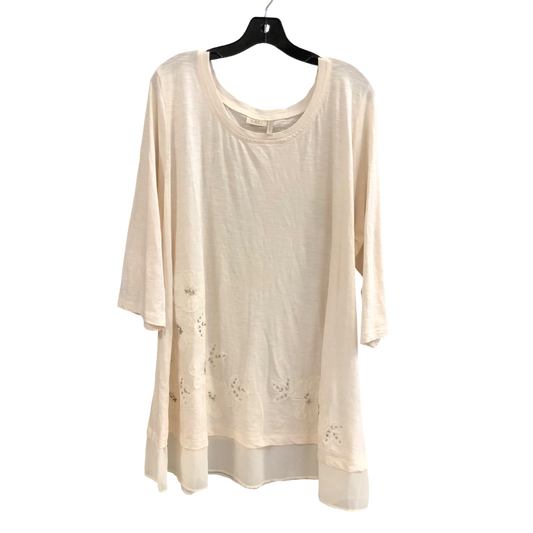 Tunic 3/4 Sleeve By Logo In Cream, Size: 3x