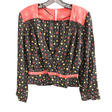 Top Long Sleeve By Free People In Black & Red, Size: S