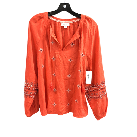 Top Long Sleeve By Style And Co Collection Women In Orange, Size: M