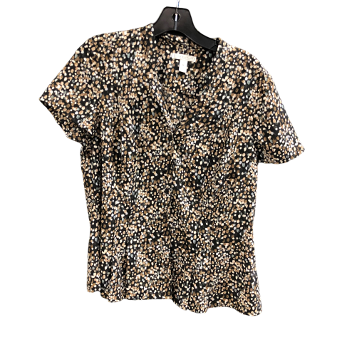 Top Short Sleeve By Dana Buchman In Black & Brown, Size: M