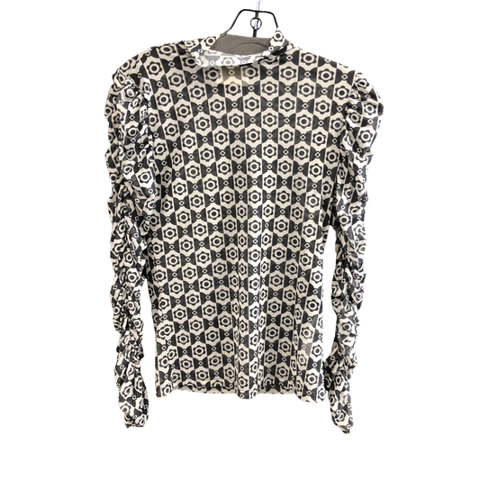 Top Long Sleeve Designer By Maeve In Black & White, Size: S