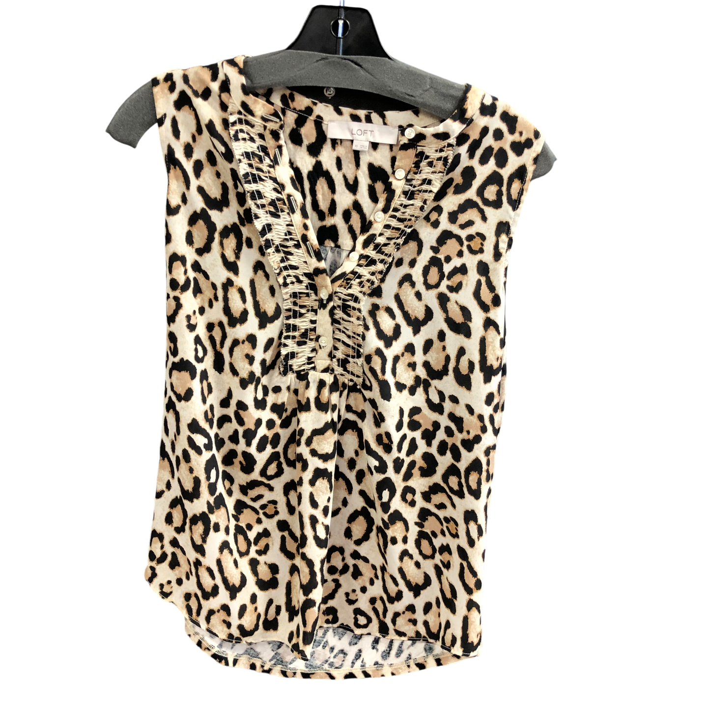 Top Sleeveless By Loft In Animal Print, Size: Xs