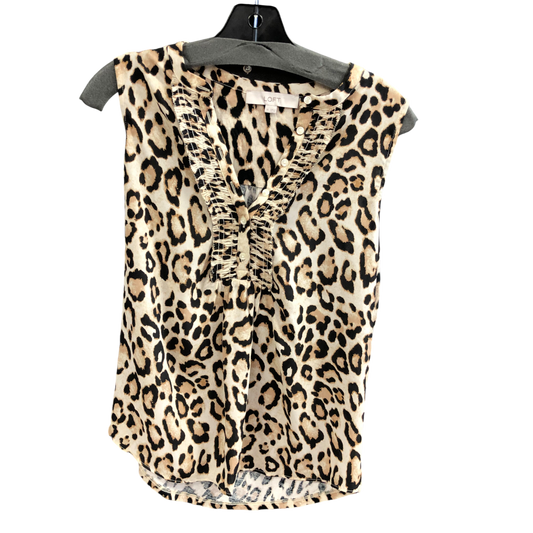 Top Sleeveless By Loft In Animal Print, Size: Xs