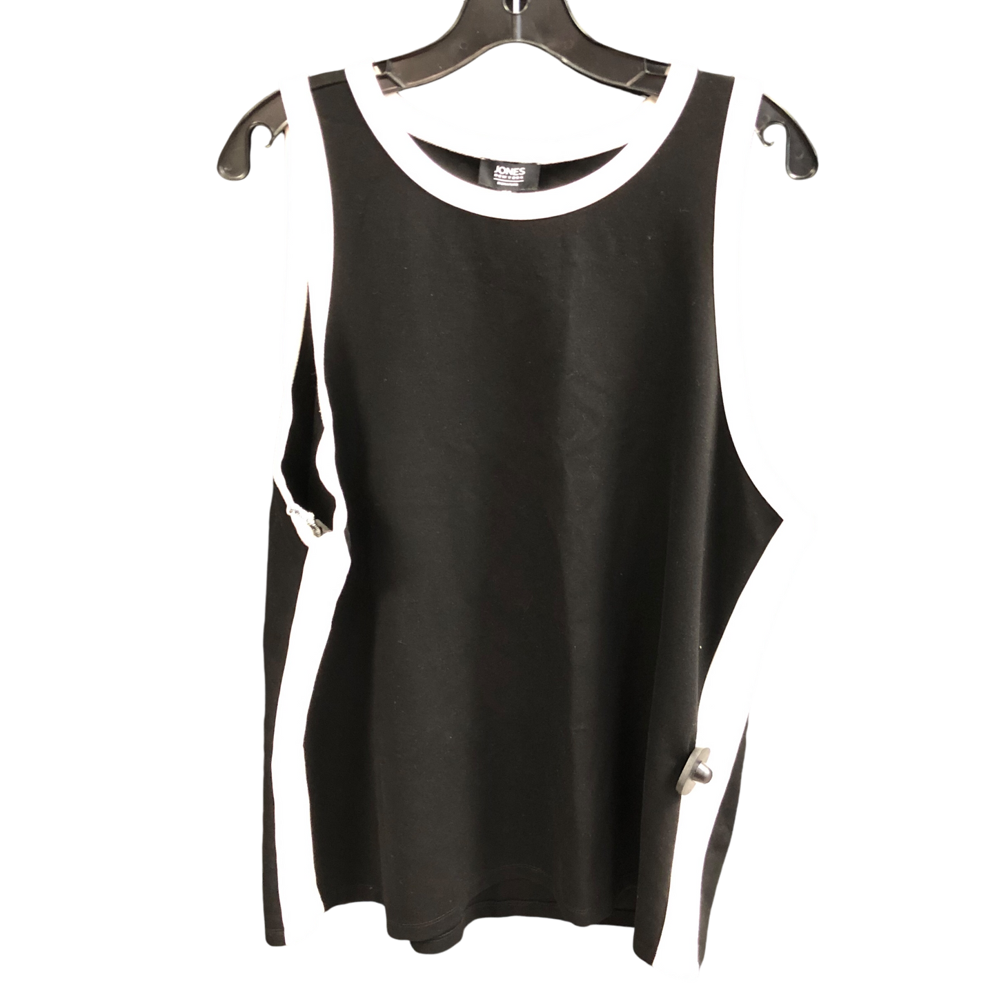 Top Sleeveless By Jones New York In Black & White, Size: Xl