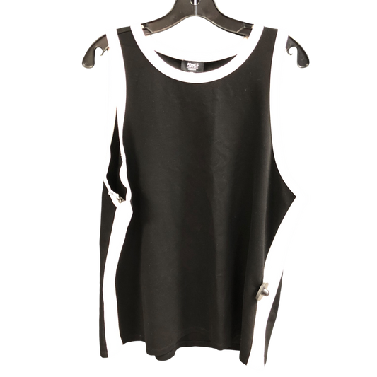 Top Sleeveless By Jones New York In Black & White, Size: Xl