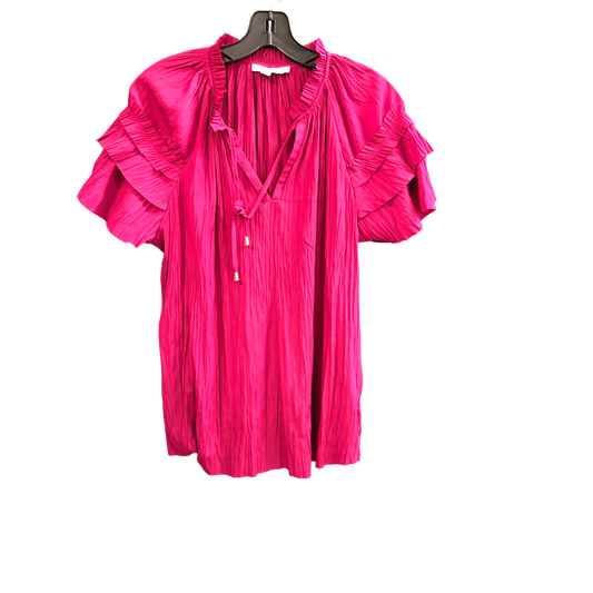 Top Short Sleeve By Chicos In Pink, Size: L