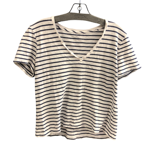 Top Short Sleeve By Madewell In Striped Pattern, Size: L