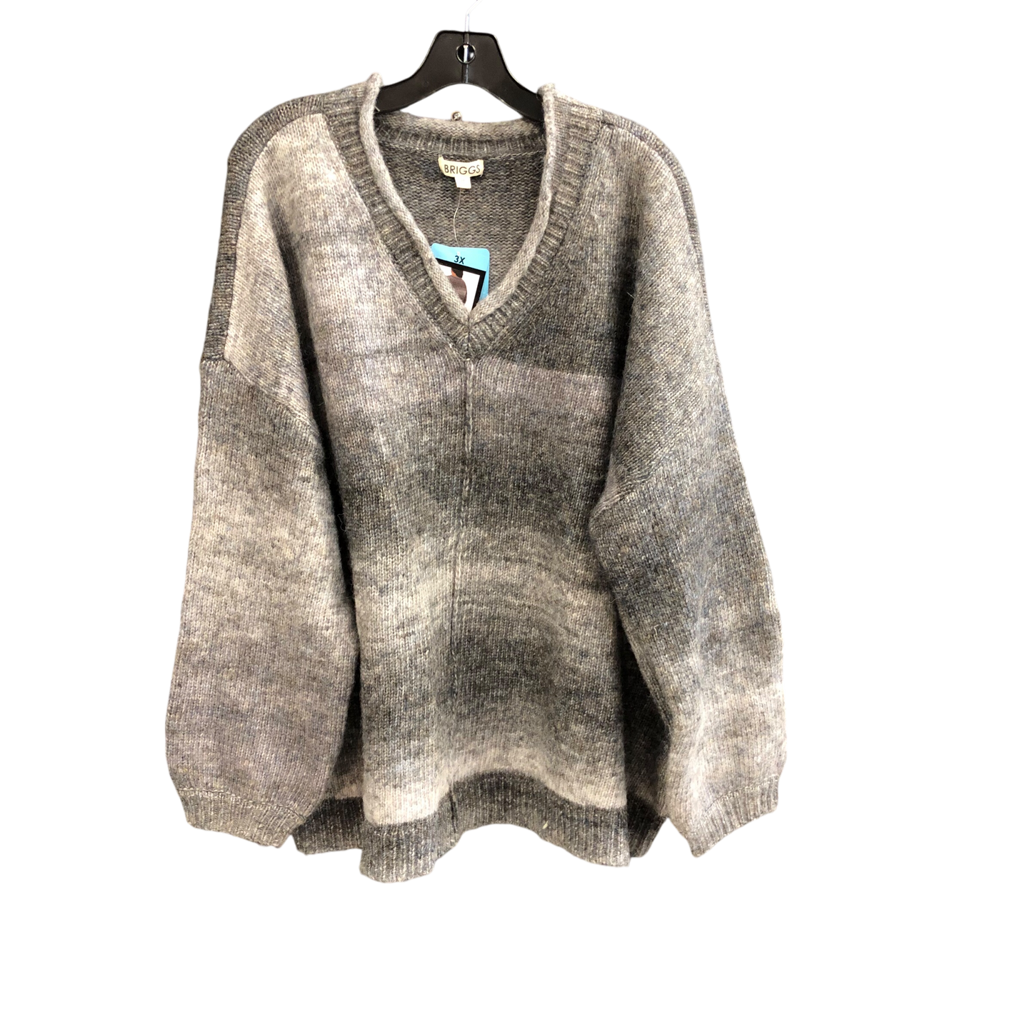 Sweater By Briggs In Grey, Size: 3x