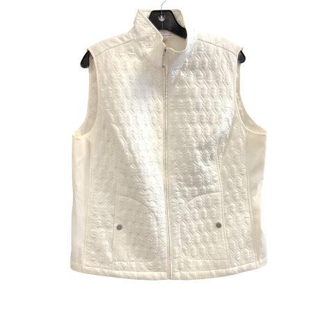 Vest Puffer & Quilted By Allison Daley In White, Size: Xl