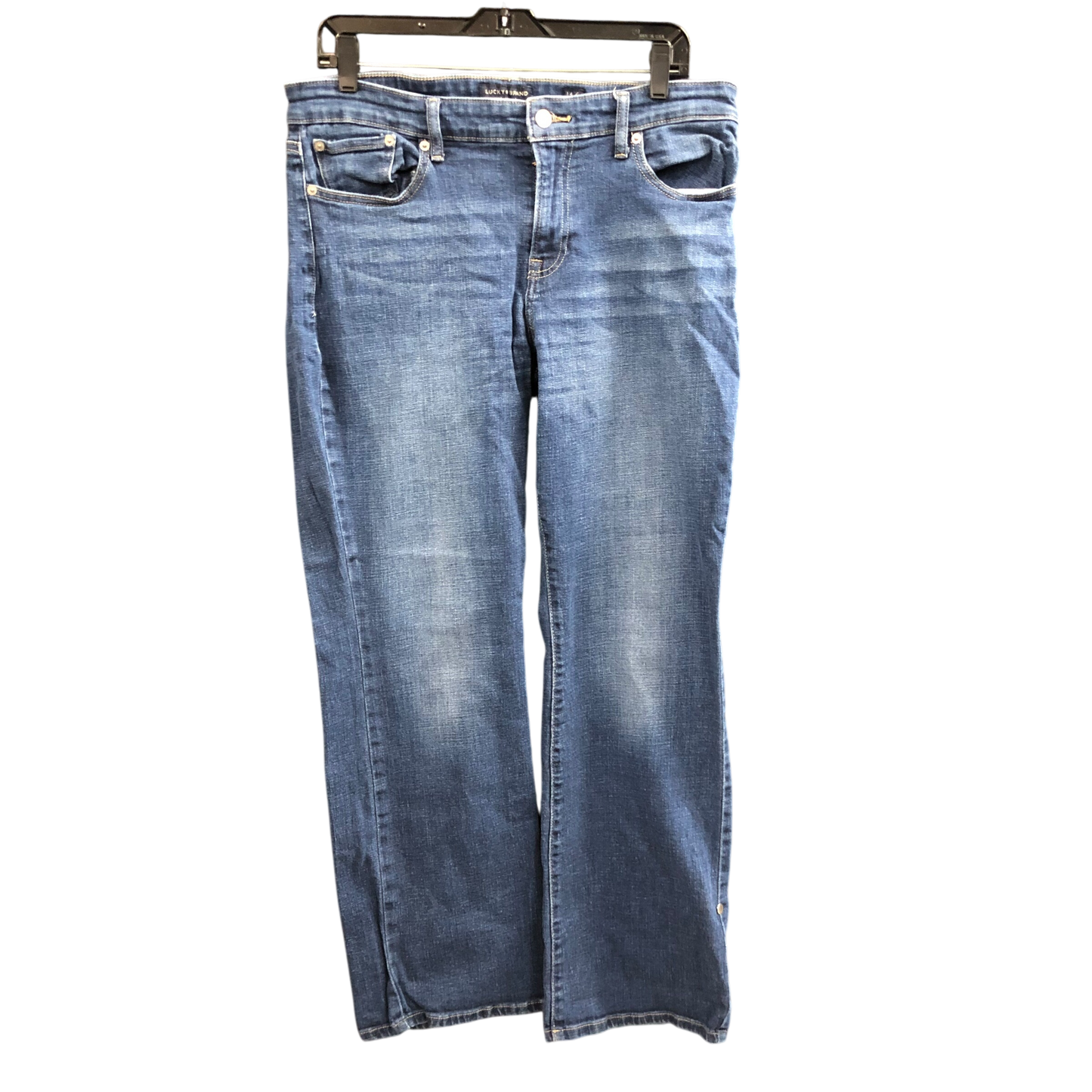 Jeans Straight By Lucky Brand In Blue Denim, Size: 14